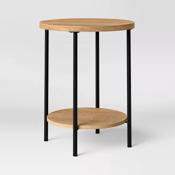 Wood and Metal Round End Table - Room Essentials™ | Target
