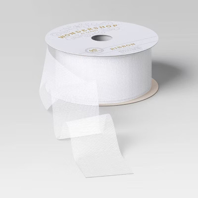 Christmas Holiday Cheer Premium Ribbon White Sheer - Wondershop™ | Target