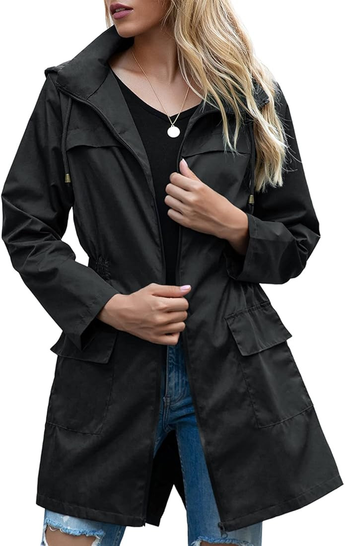 American Trends Rain Jackets for Women Waterproof Lightweight Windbreaker Rain Coats with Hood Ac... | Amazon (US)