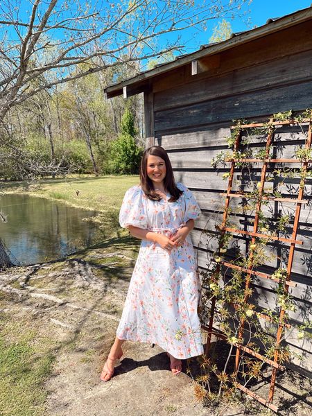 The perfect floral puff sleeve midi dress for summer and it’s on major sale!! Love the bee detail🐝🌷 
Also linked similar pink braided block heels from Amazon!

#LTKsalealert #LTKfindsunder50 #LTKstyletip