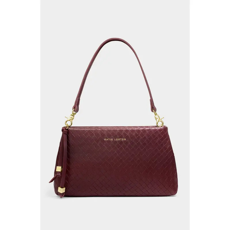 Katie Loxton Nova Small Shoulder Bag in Dark Chocolate Woven at Nordstrom | Nordstrom