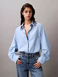 Viscose Blend Relaxed Button-Down Shirt | Calvin Klein | Calvin Klein (US)