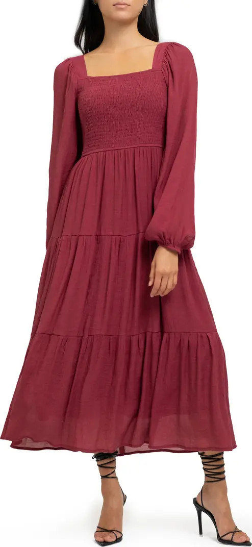 Smocked Long Sleeve Tiered Dress | Nordstrom Rack
