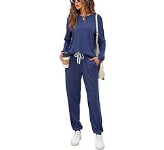 LOCUBE Women's Pajama Sets Lounge Wear Set Long-Sleeved Sweatsuit with Pockets | Amazon (US)