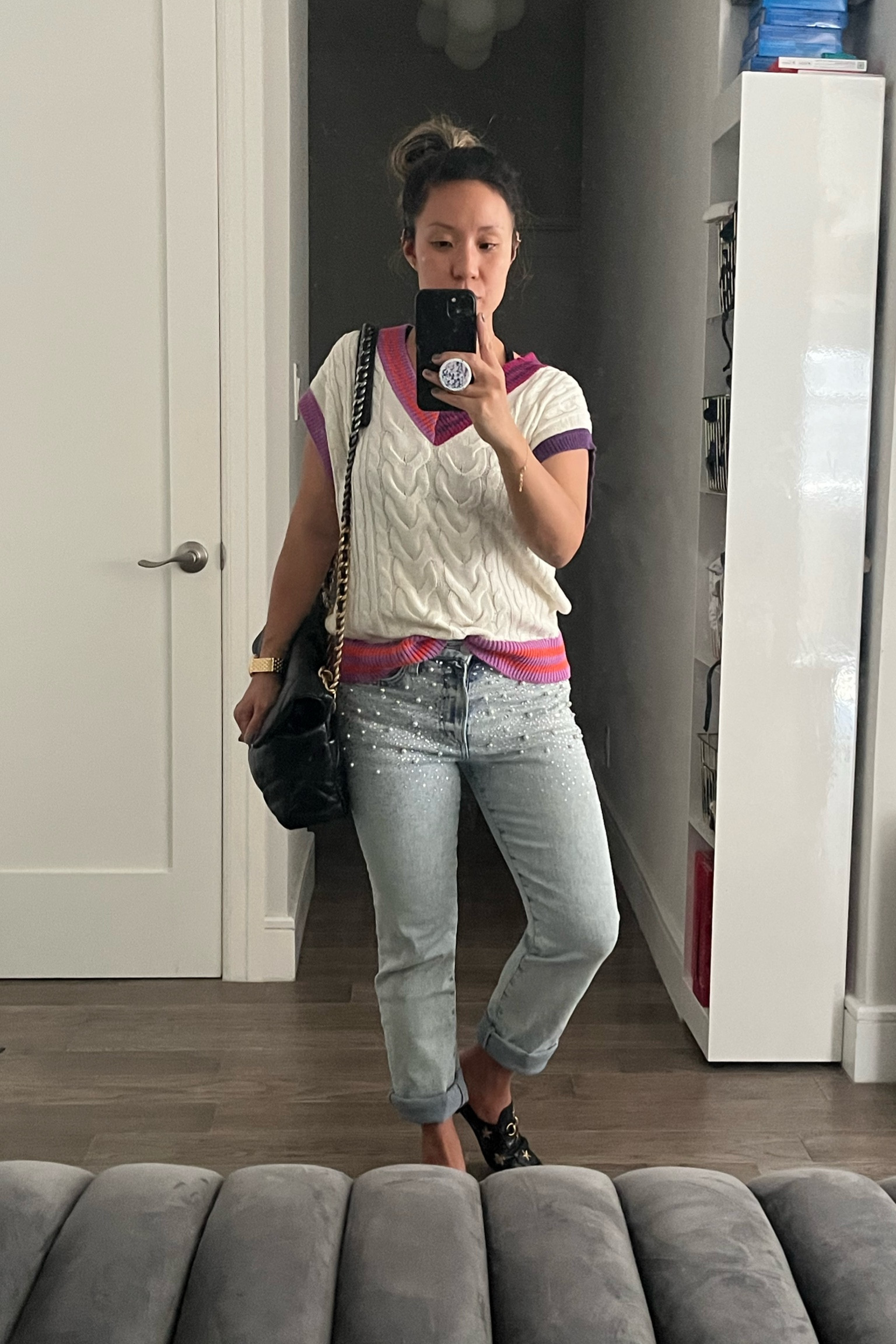 Sweater game strong. Sweater weather. Sweater vest. Target find. Target style. Target style find. Fall outfit. Mix that high low fashion. Jeans are on major sale right now!

#LTKunder100 #LTKsalealert #LTKunder50