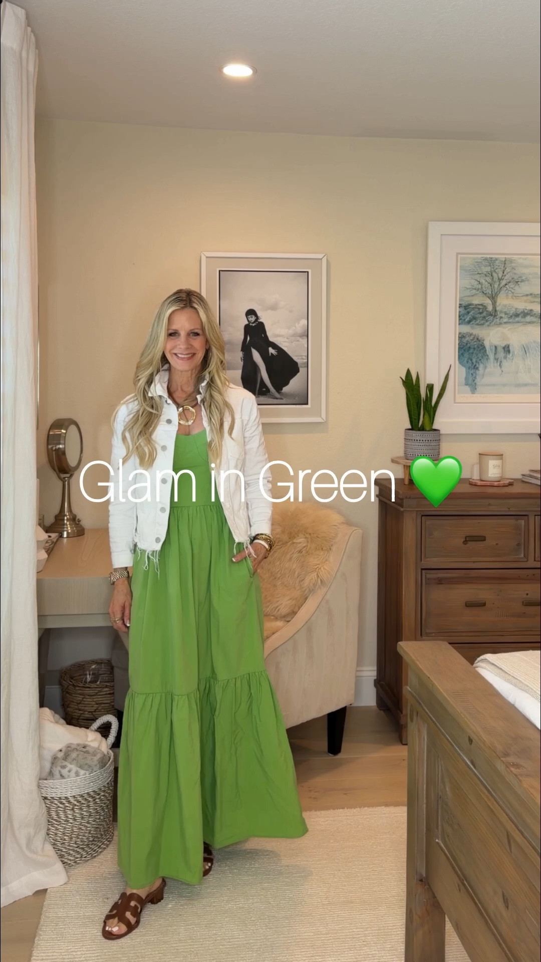 One of my favorite dresses from last year, styled a new way. 💚

A reminder that great style isn’t about constantly buying more—it’s about wearing what you love with confidence.

Shopping my closet today in this glam green maxi, white denim jacket, and sandals. Life is Your Red Carpet.

#LTKdayinmylife #LTKootd #LTKOver40
