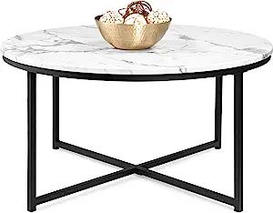 Best Choice Products 36in Faux Marble Modern Round Accent Side Coffee Table for Living Room, Dini... | Amazon (US)