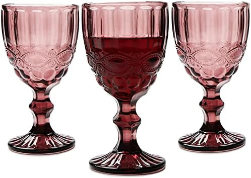 Wine Glasses Set of 3 Colored Water Goblets 10 OZ Wedding Party Red Wine Glass For Juice Drinking... | Amazon (US)