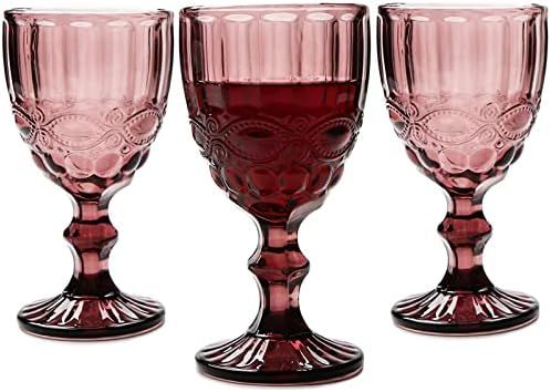 Wine Glasses Set of 3 Colored Water Goblets 10 OZ Wedding Party Red Wine Glass For Juice Drinking... | Amazon (US)