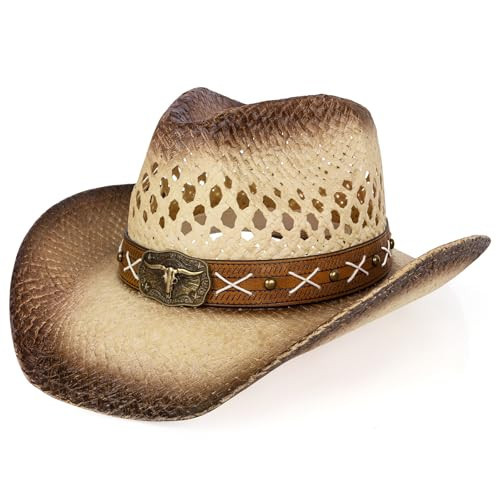ZWZPOP Cowboy Hat,Cowgirl Hat,Cowboy Hats for Women/Mens Lightweight Western Hat | Amazon (US)