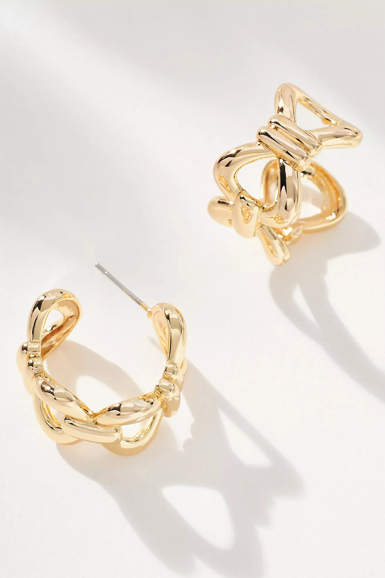 Metal Ribbon Hoop Earrings | Anthropologie (US)