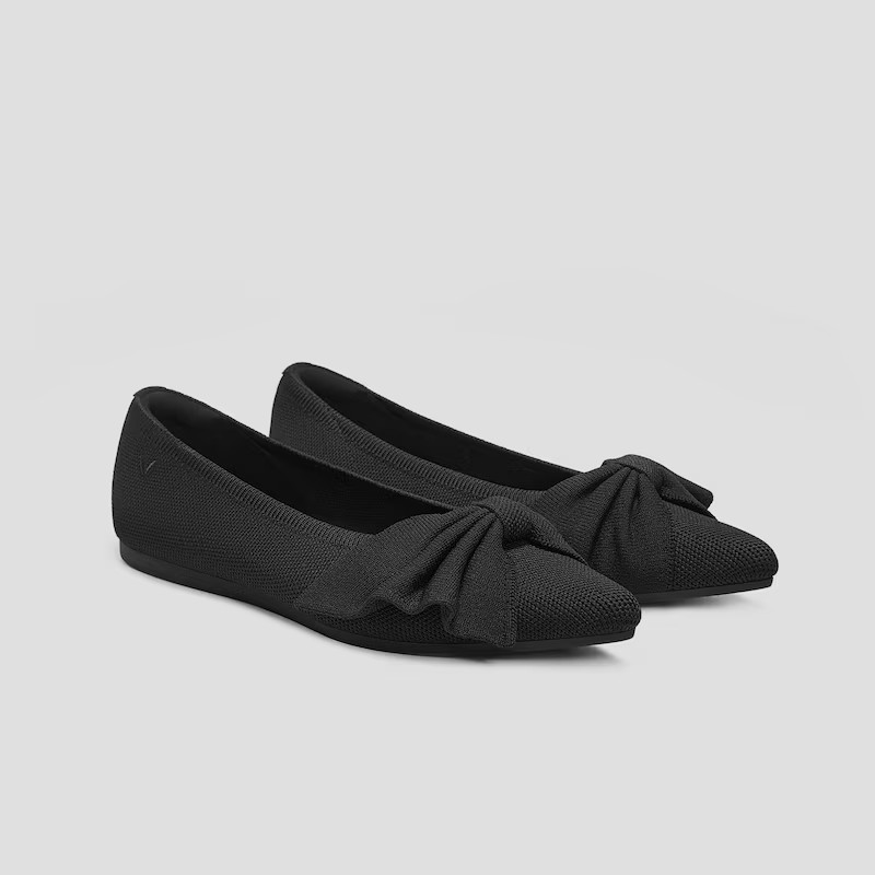 Pointed-Toe Bow Flats (Azura) | VIVAIA