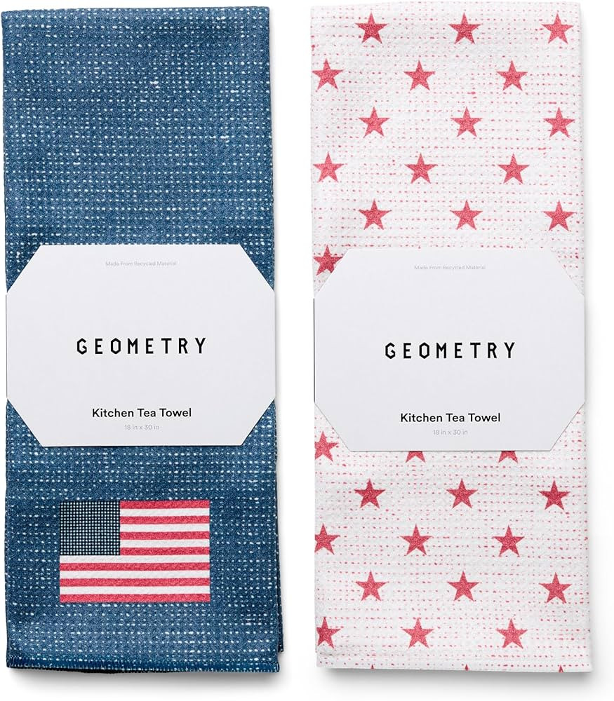 GEOMETRY Tea Towels \u2013 Patriotic Collection \u2013 Quick-Dry, Ultra-Absorbent, Reusable Micro... | Amazon (US)