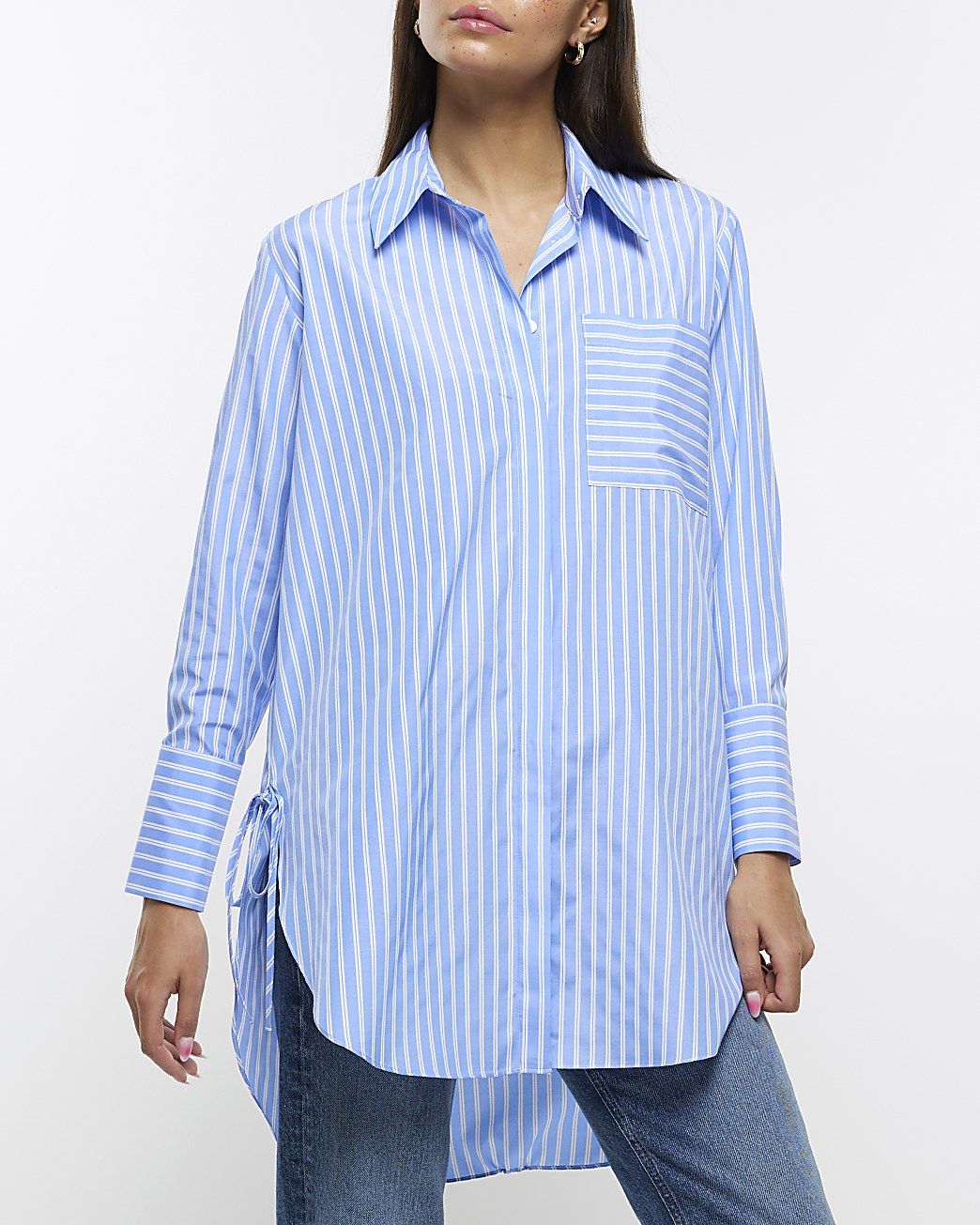 Blue stripe oversized shirt | River Island (UK & IE)
