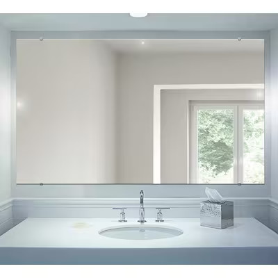 Project Source 36-Inches W x 60-Inches H Rectangle Silver Polished Frameless Wall Mirror | Lowe's