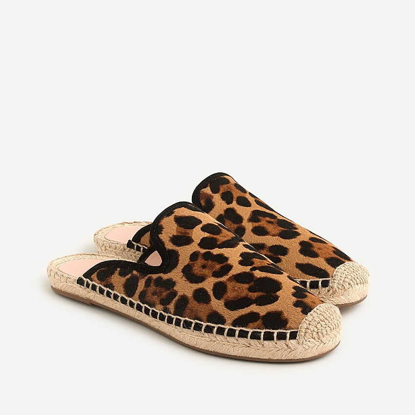 Espadrille mules in leopard calf hair | J. Crew US