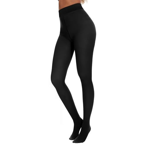 TNNZEET Fleece Lined Tights Women — Pantyhose Colorful Opaque Black Sheer Thermal Winter Warm Leggings Under Dress | Amazon (US)