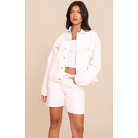 White Oversized Classic Denim Jacket | PrettyLittleThing US