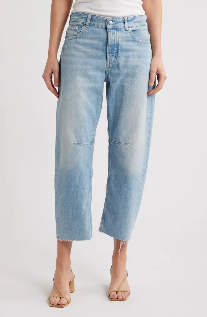 The Petite Darted Barrel Leg Jeans | Nordstrom