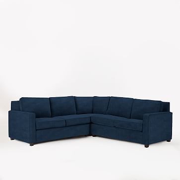 Henry Set 1- Corner, Right Loveseat, Left Loveseat, Performance Velvet, Ink Blue | West Elm (US)