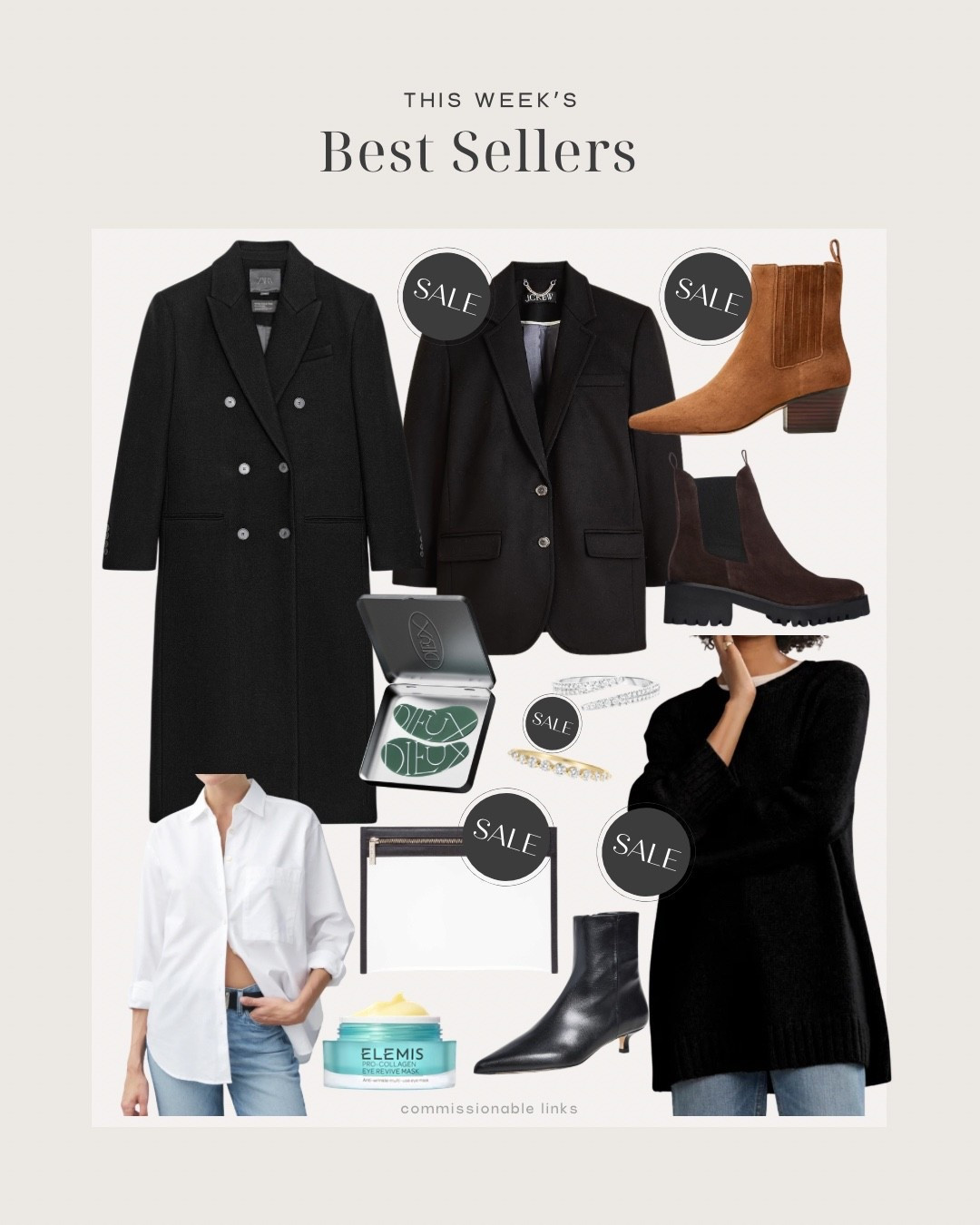 This week’s bestsellers! Wool coats, suede boots, kitten heel boots, cashmere sweater, ayr button down, travel case, diamond jewelry on sale, eye masks 

#LTKselfcare #LTKHoliday #LTKSaleAlert