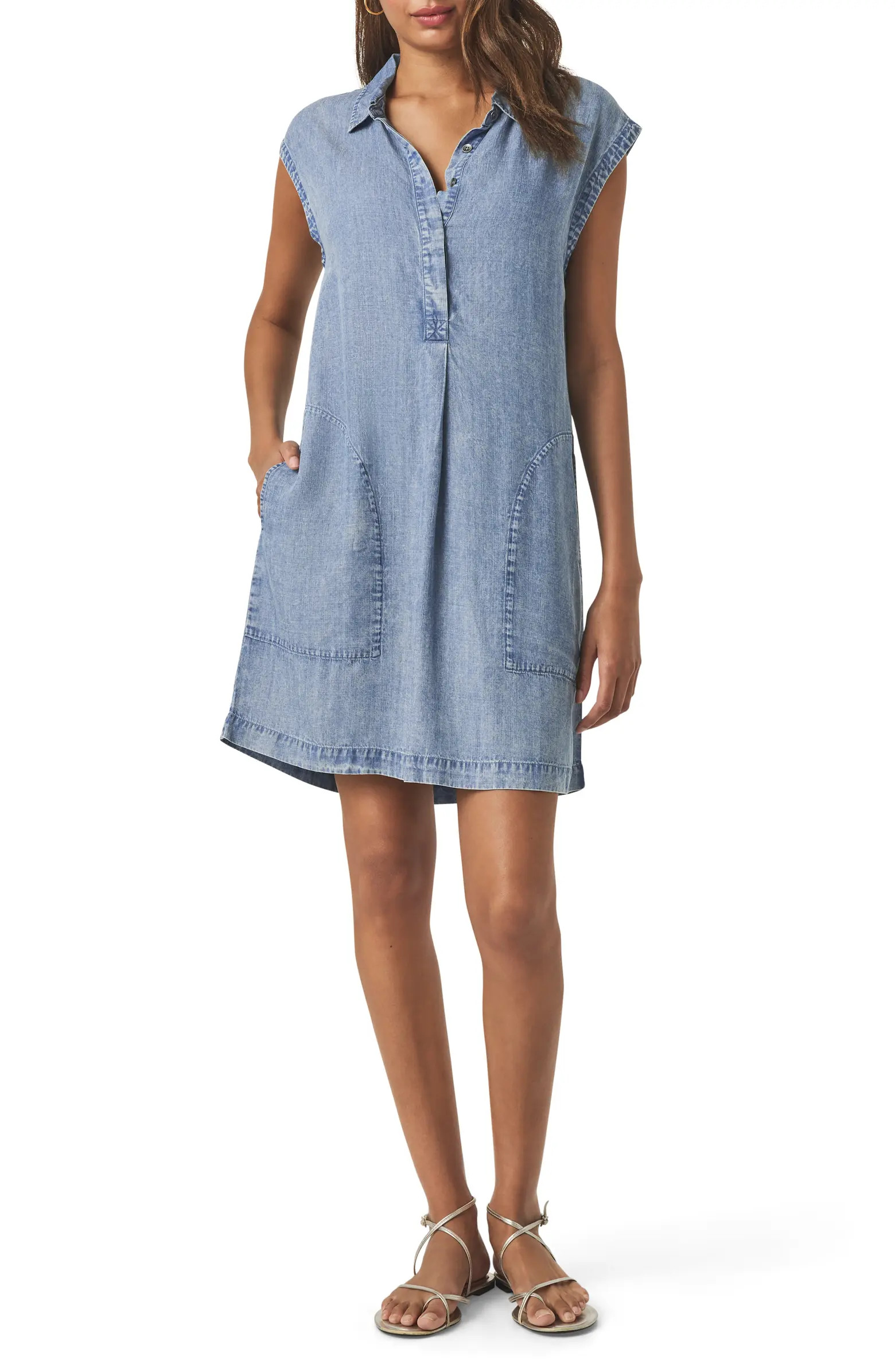 Wren Indigo Chambray Shift Minidress | Nordstrom