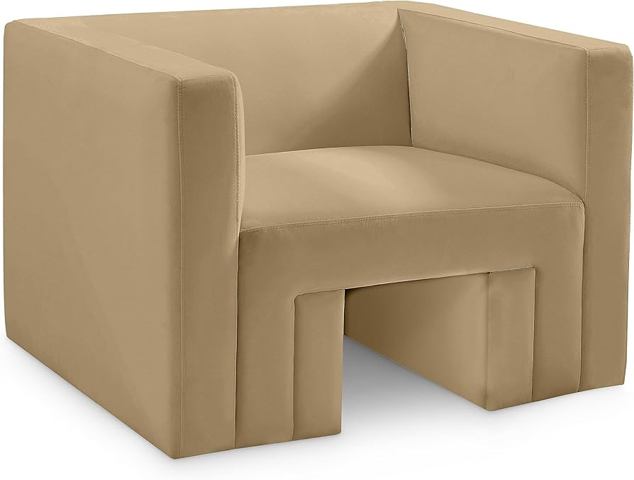 Meridian Furniture 665Camel-C Henson Collection Modern | Contemporary Velvet Upholstered Chair wi... | Amazon (US)