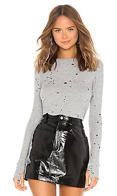 Michael Lauren Mathis Long Sleeve Tee in Heather Grey from Revolve.com | Revolve Clothing (Global)
