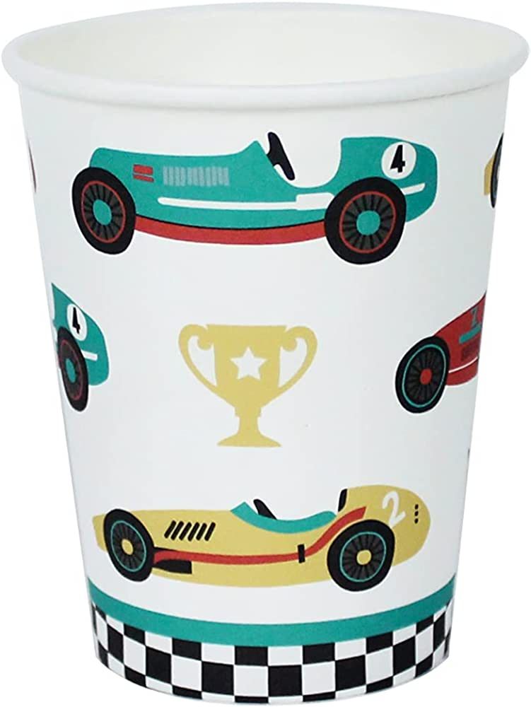 Vintage Race Car Party Cups, 12 ct | Paper Cups | Race Car Party Tableware | Race Car Cups | Amazon (US)
