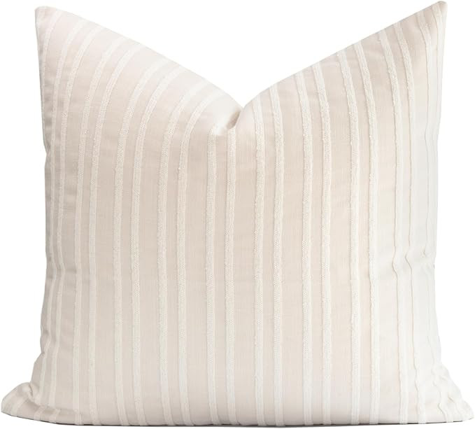 Crumbs Home Modern Farmhouse Fall Linen Indoor Outdoor Throw Pillow Cover Only, 22"x22" Water Rep... | Amazon (US)