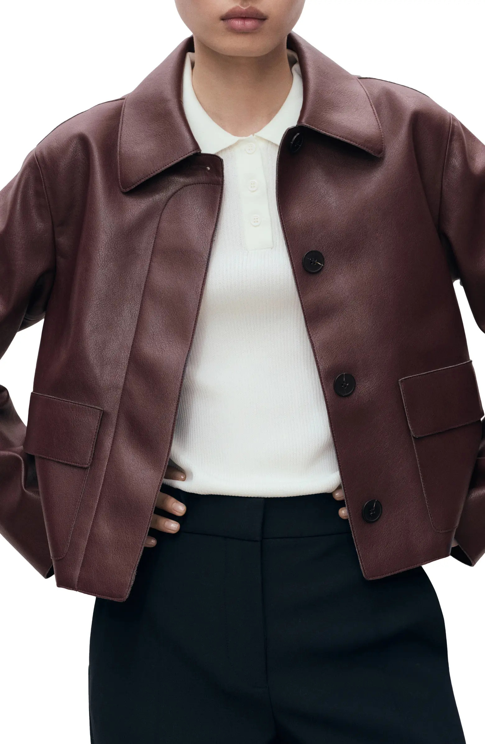 MANGO Sabina Faux Leather Jacket | Nordstrom | Nordstrom