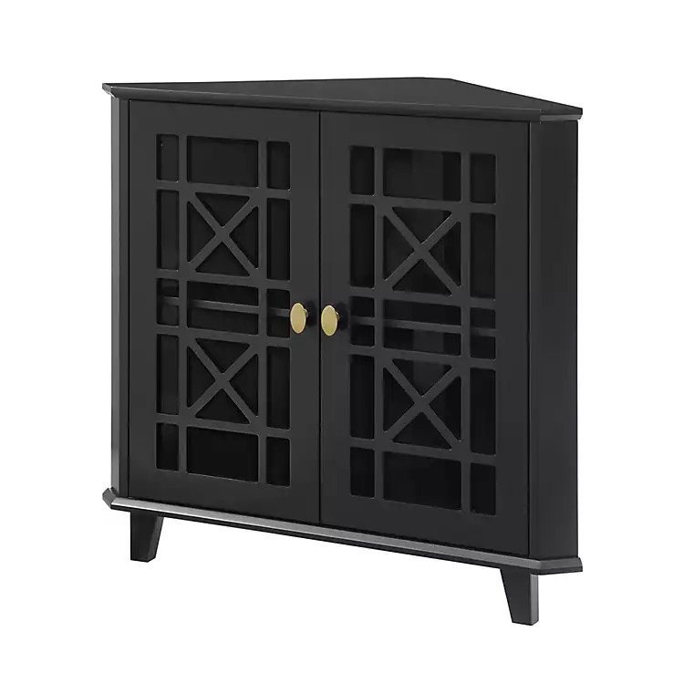 Mikie Black Corner Cabinet | Kirkland's Home