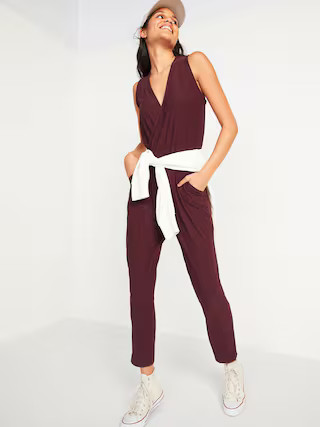 Breathe ON Cross-Front Sleeveless Jumpsuit for Women | Old Navy (US)