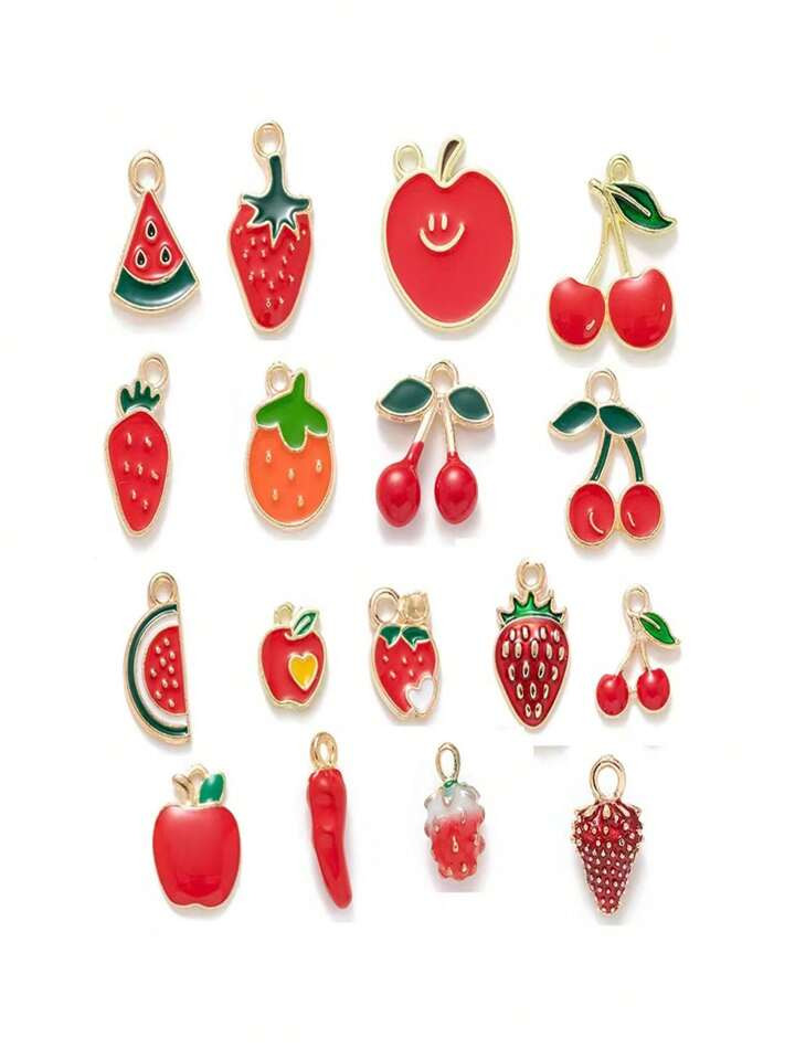 10pcs Fashionable 3D Zinc Alloy Fruit Series Jewelry Pendant Set For DIY Handmade Accessories - W... | SHEIN