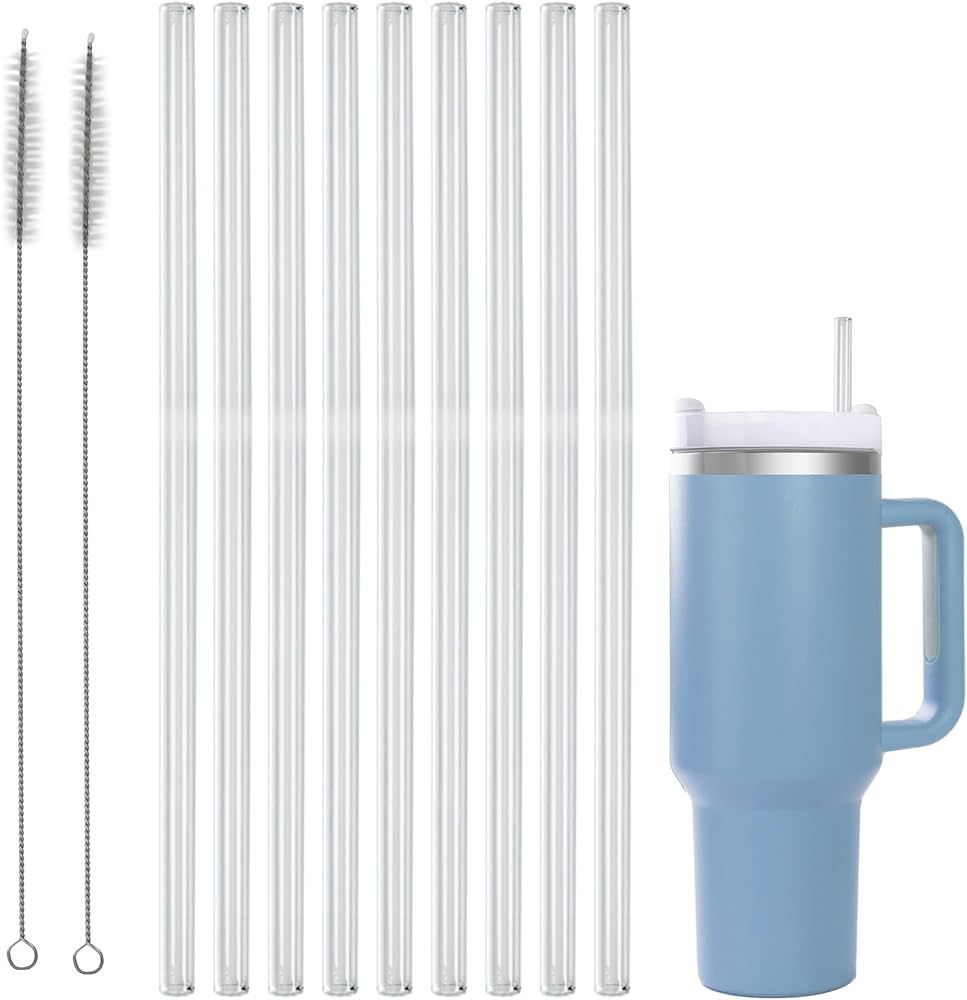 MLKSI Straw Replacement for Stanley 40 oz 30 oz Cup Tumbler, 9 Pack Extra Long Reusable Straws fo... | Amazon (US)