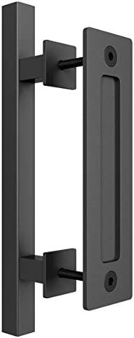 Amazon.com: SMARTSTANDARD Heavy Duty 12" Pull and Flush Barn Door Handle Set, Large Rustic Two-Si... | Amazon (US)