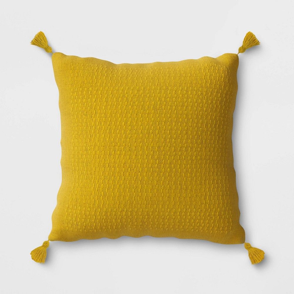 Woven Tasseled Outdoor Throw Pillow Yellow - Opalhouse | Target