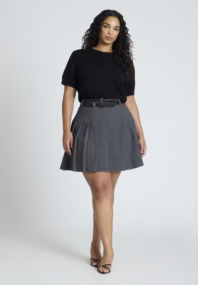 Pleated Mini Skirt | Eloquii