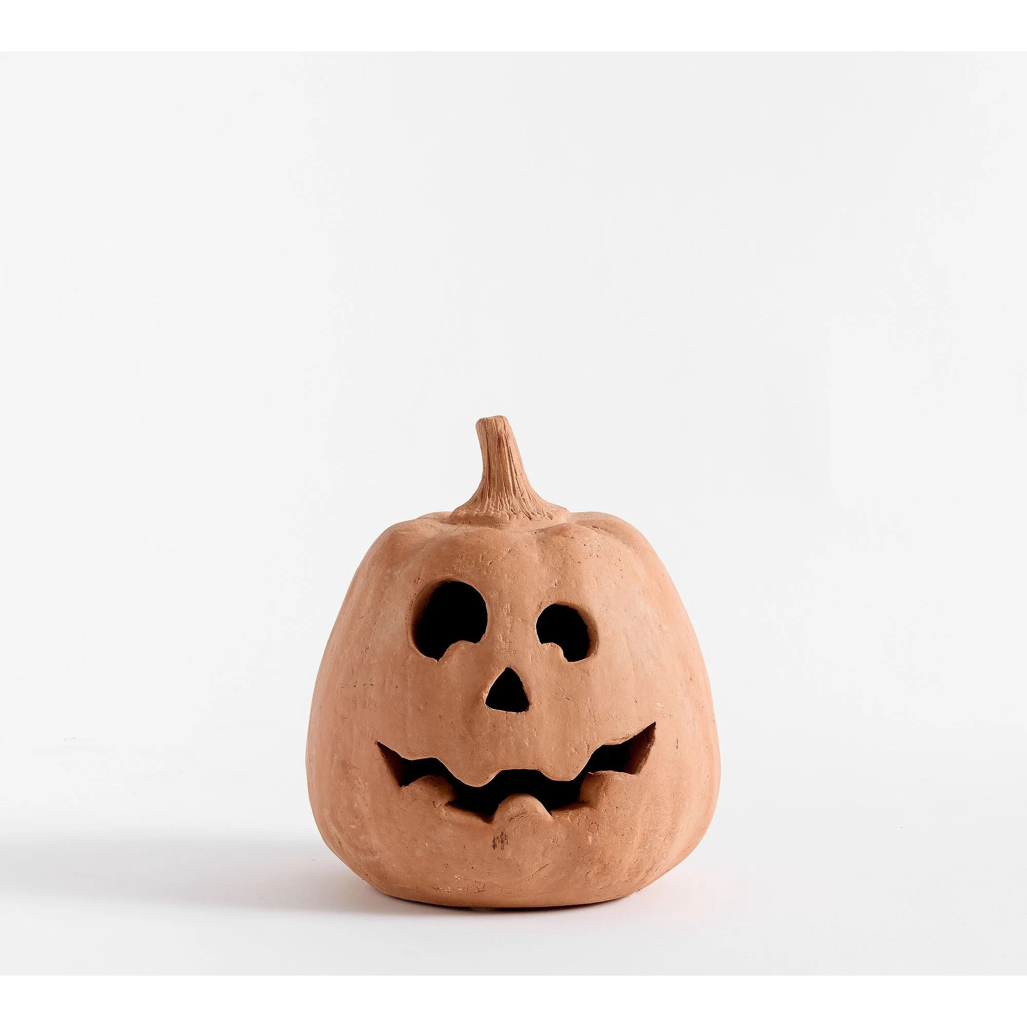 Hallowmas Handcrafted Terracotta Jack-O'-Lantern - Artisanal Halloween Decor with Hand-Carved Det... | Walmart (US)