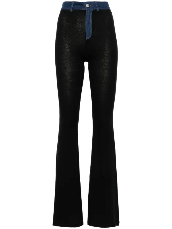 Coperni Second Skin Flared Trousers | Black | FARFETCH | Farfetch Global
