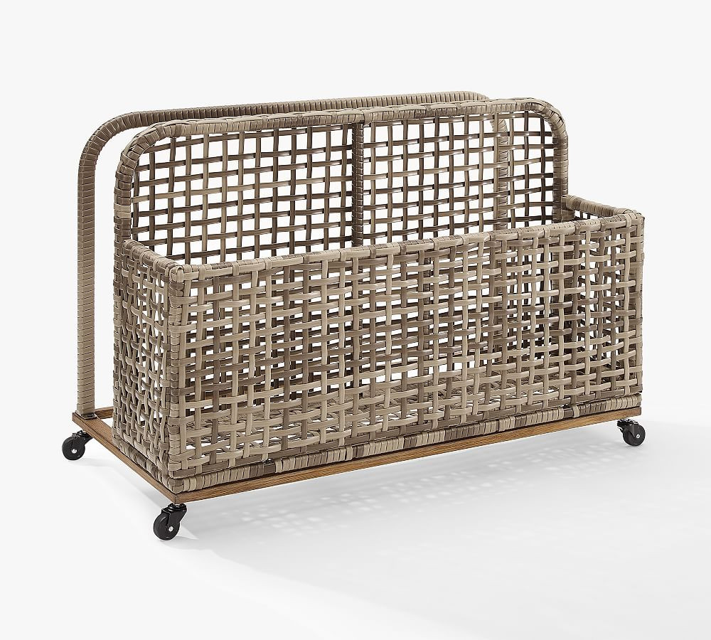 Betti Outdoor Wicker Pool Storage Caddy, 44""W X 30""H | Pottery Barn (US)