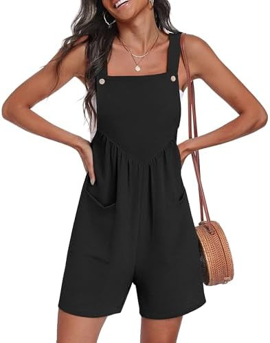Summer Rompers for Women Sleeveless Short Jumpsuits Casual Loose Fit Overalls Vacation Outfits (S... | Amazon (US)