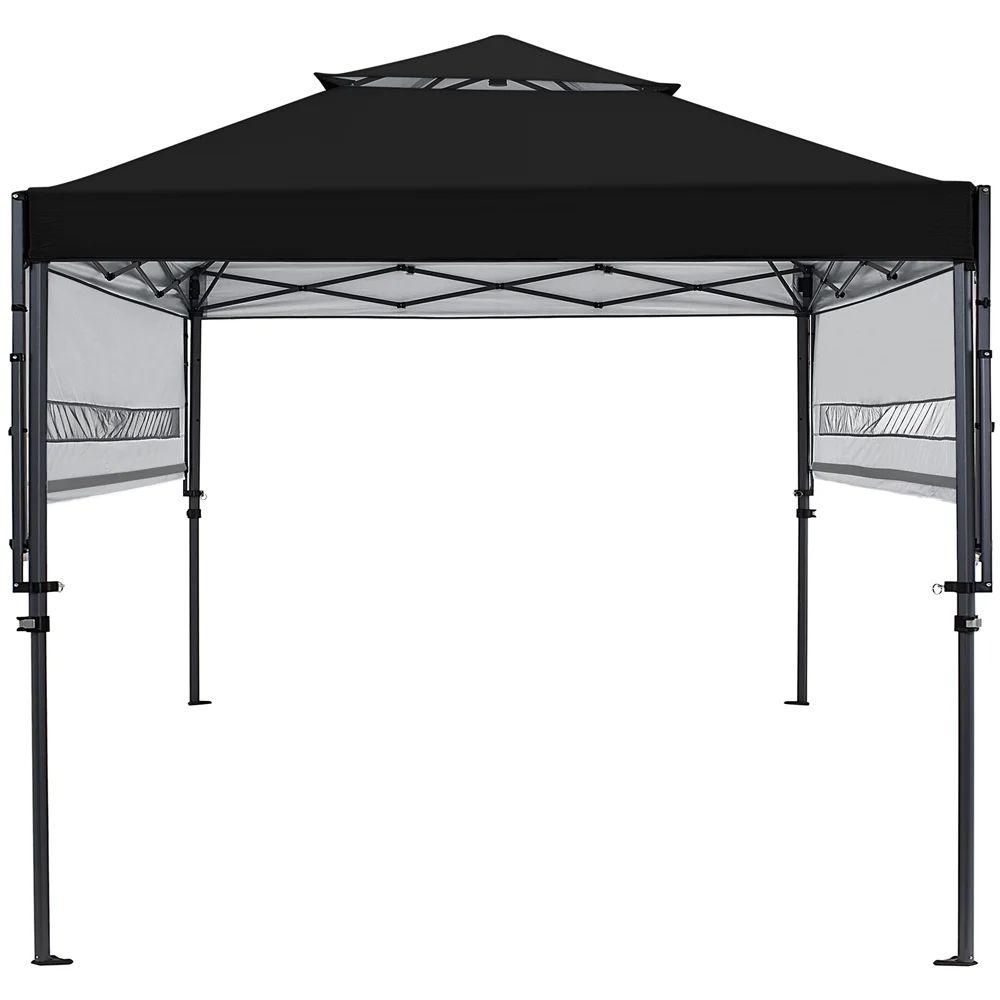 Topeakmart 10×17ft Pop-up Canopy Tent with Side Awnings, Black | Walmart (US)