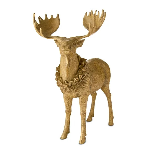 Standing Moose Christmas Tabletop Decoration, Brown, 13.5", by Holiday Time | Walmart (US)