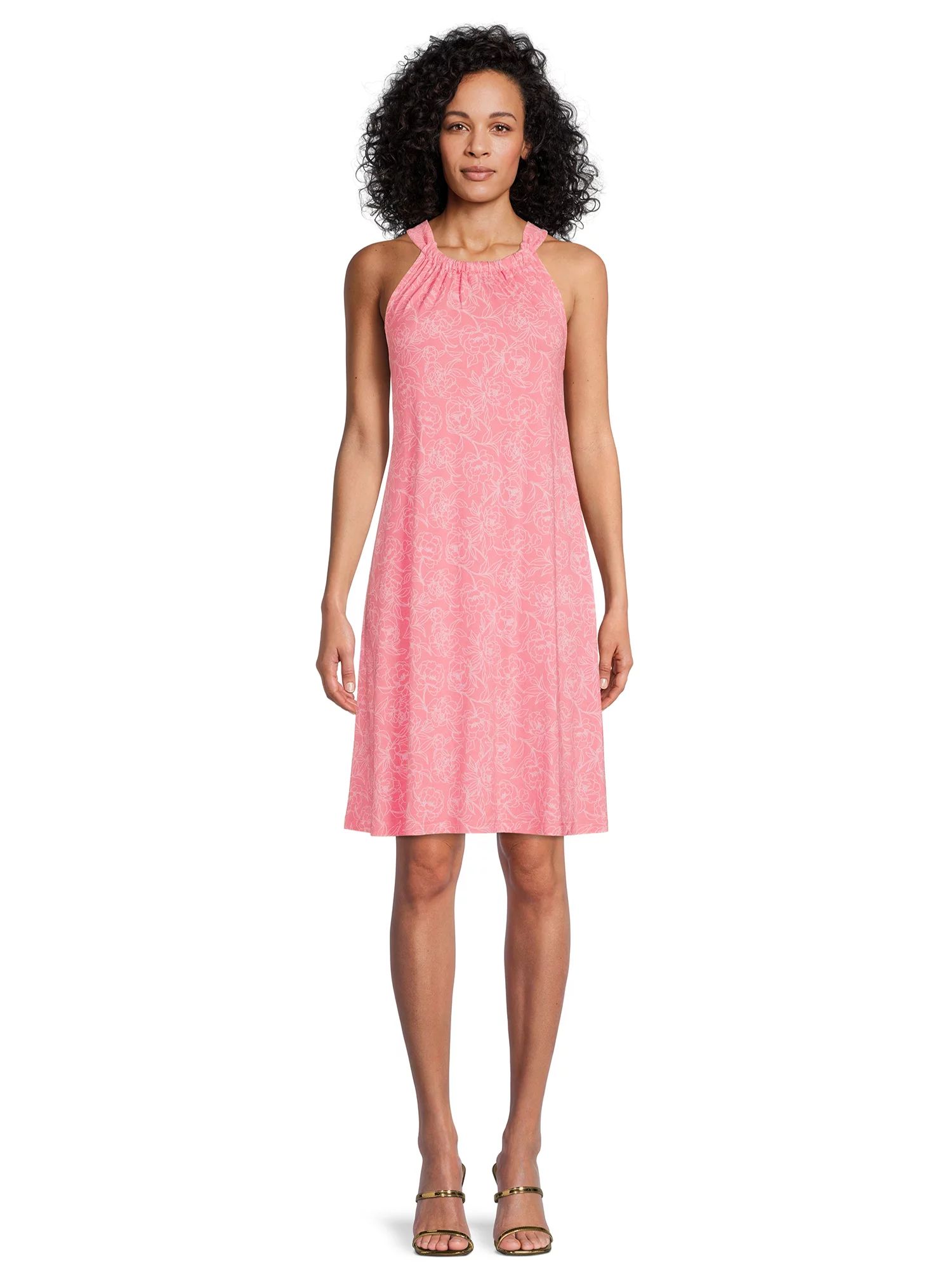 Time and Tru Women's Printed Halter Dress | Walmart (US)