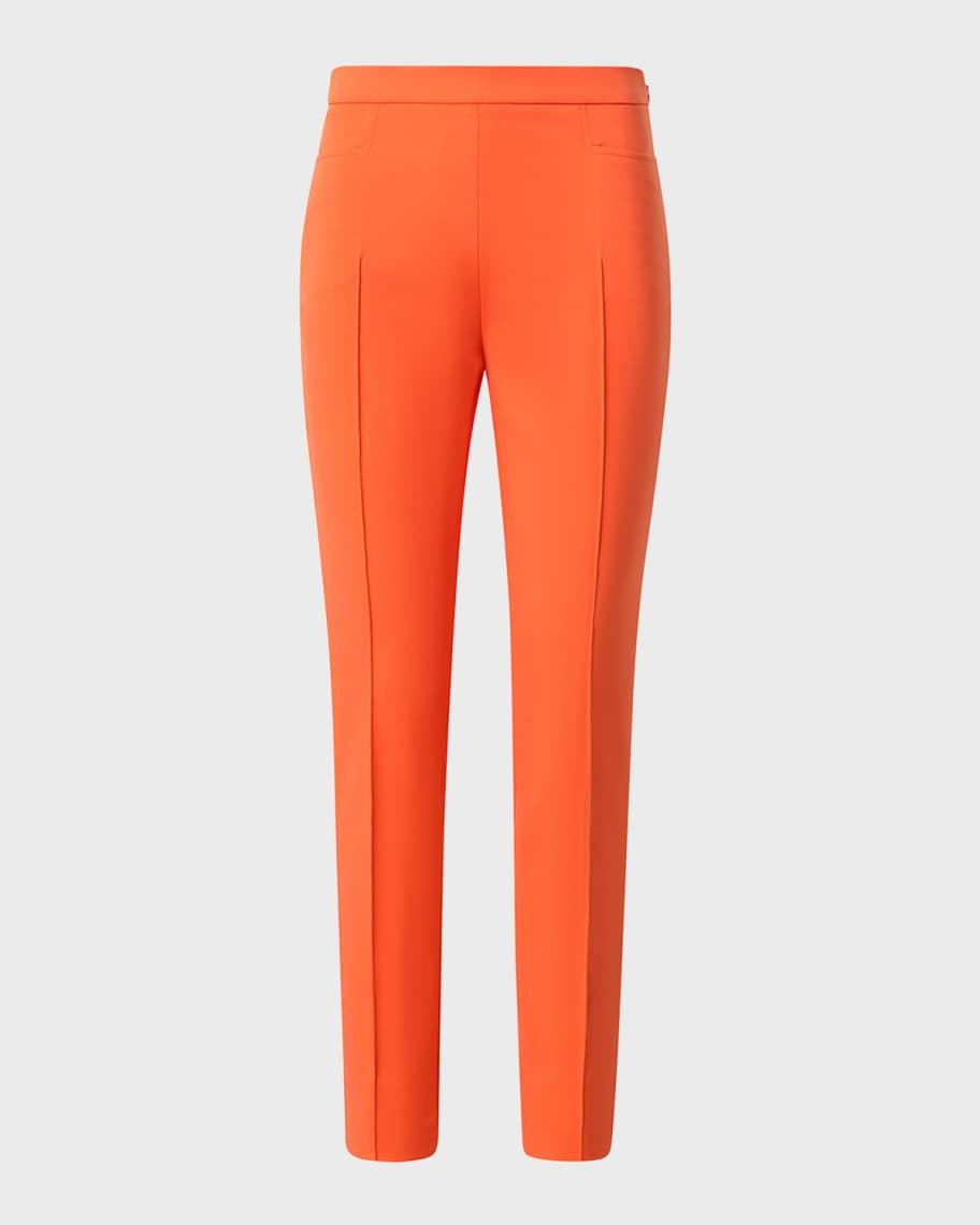 Akris punto Franca Mid-Rise Slim-Leg Ankle Cotton Techno Stretch Pants | Neiman Marcus