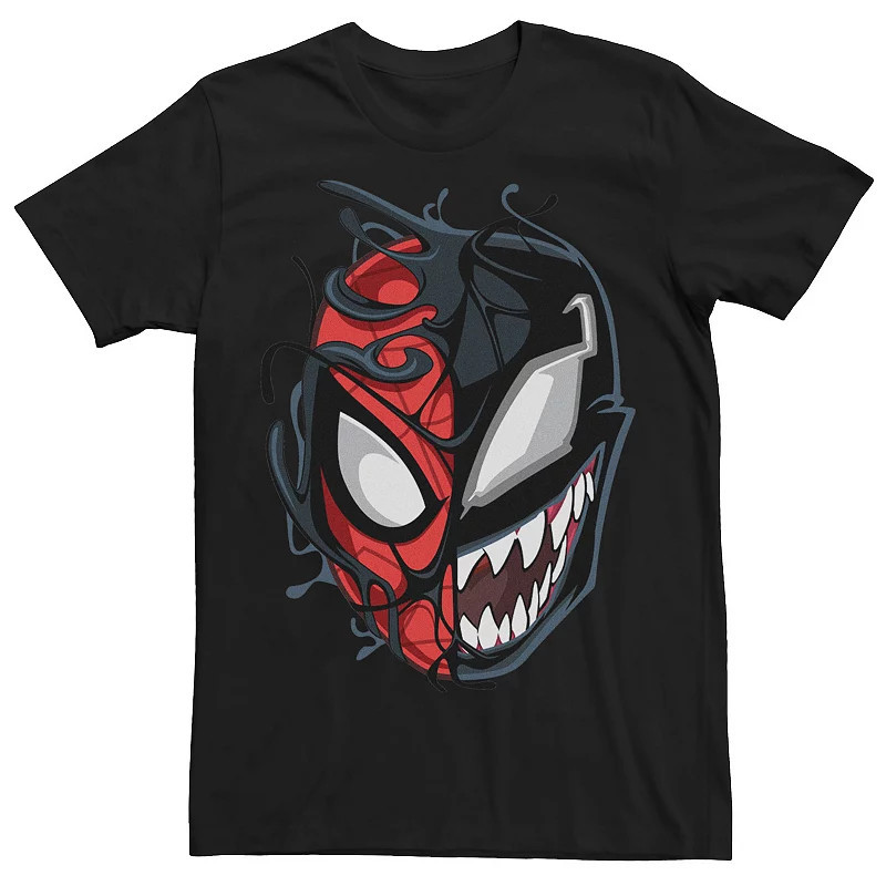 Men's Marvel Spider-Man Peter Venom Split Face Tee, Size: XXL, Black | Kohl's