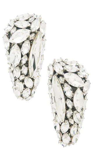 Crystal Cluster Triangle Earrings in Clear Crystal & Silver | Revolve Clothing (Global)