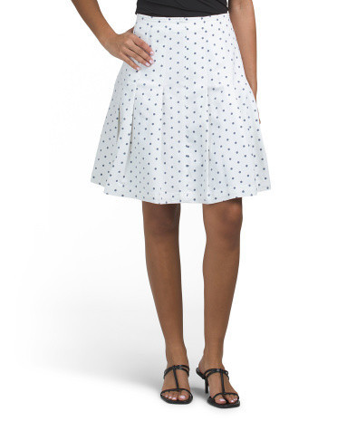 Polka Dot Pleated Skirt For Women, Cotton | TJ Maxx