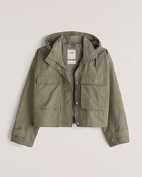 Cropped Hooded Utility Jacket | Abercrombie & Fitch (US)